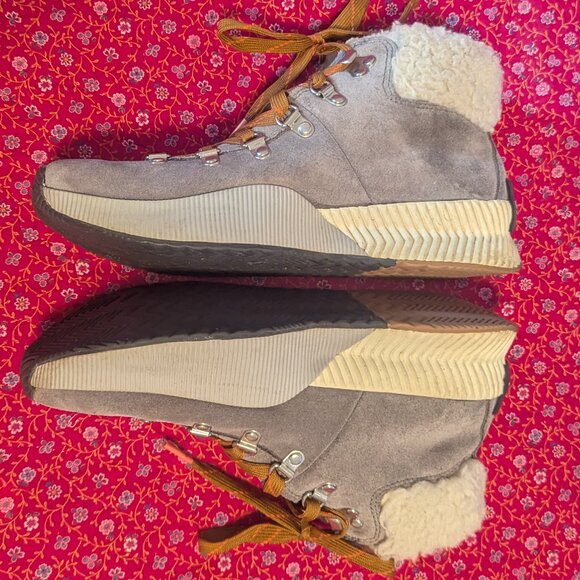 Sorel Out N About III Conquest Boot Suede Shearling Grey Lace Up Activewear Hike - Picture 8 of 10
